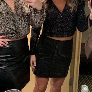 Pleather black skirt!